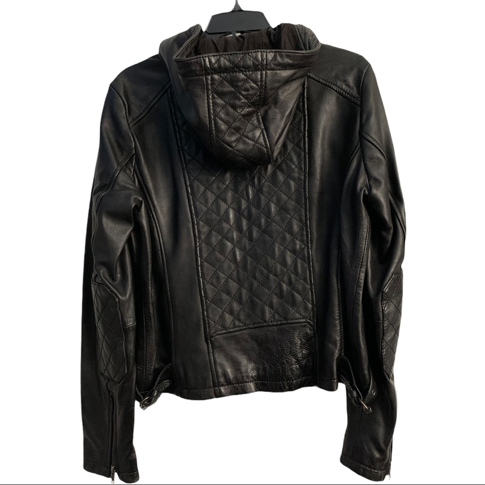 7th Ave. Leather Hoodie Jacket